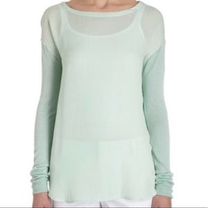 LIKE NEW Vince Mint Silk Front Sweater Blouse